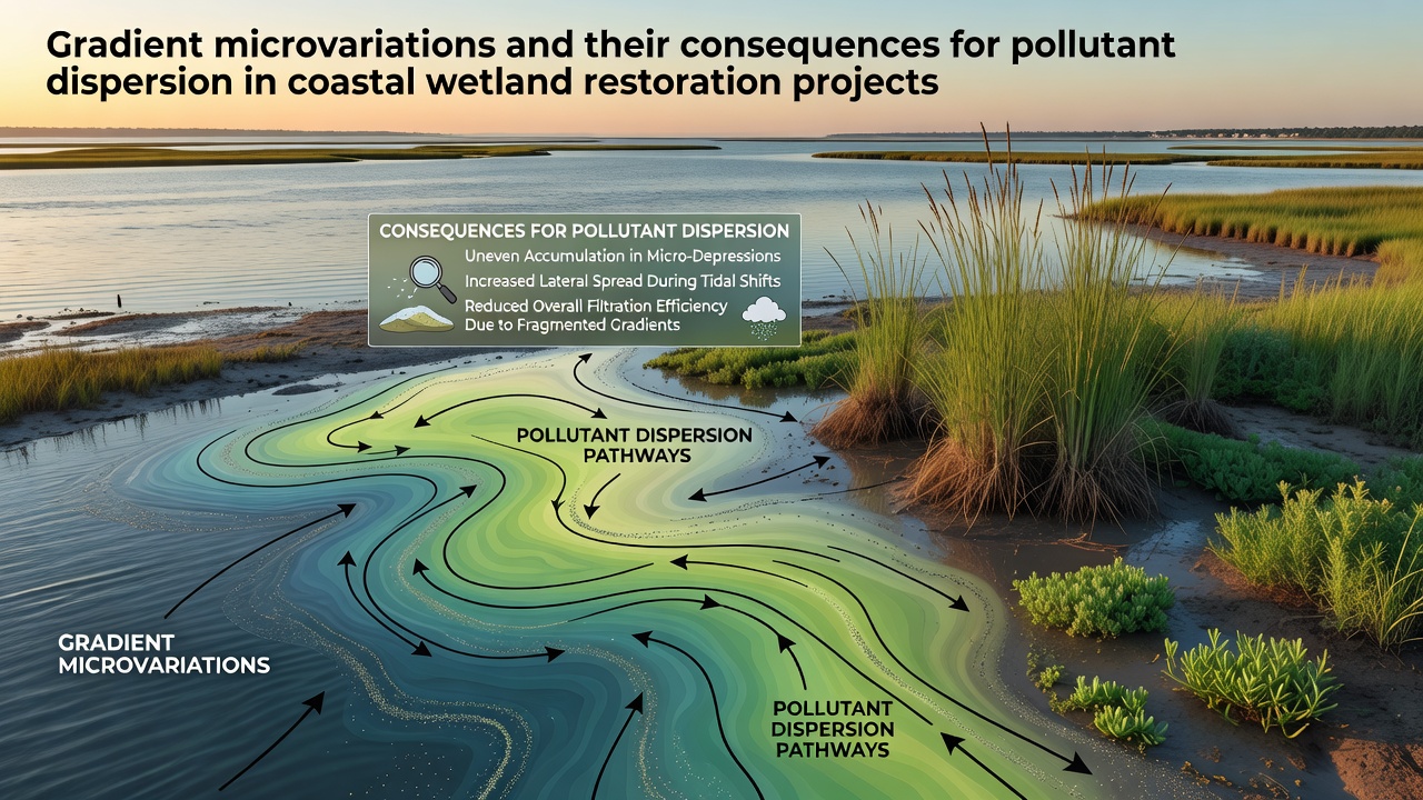 Gradient Microvariations Shape Pollutant Movement in Coastal Wetland Restoration